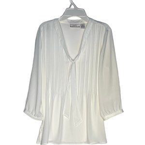 Chico White Pleated blouse size 0